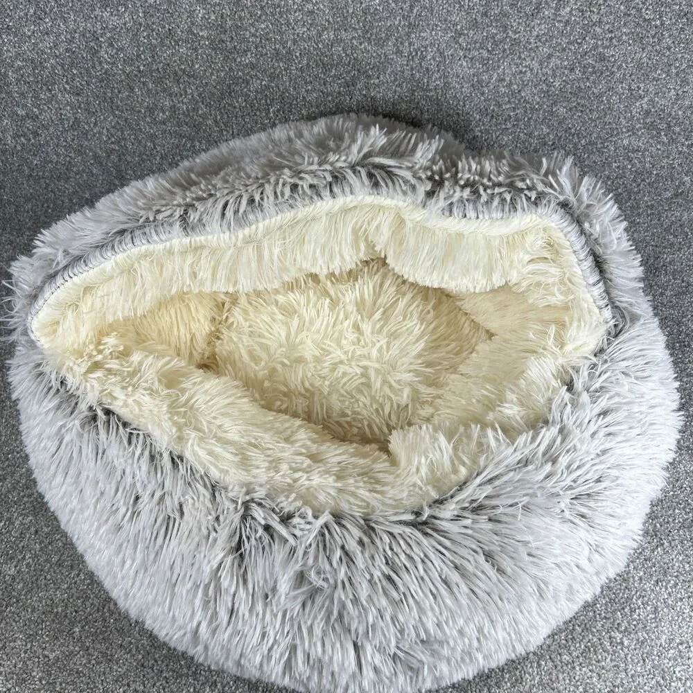 Soft Plush Cat / Dog Pet Bed Cat Bed Cave Washable - Cozy Covered Cave New